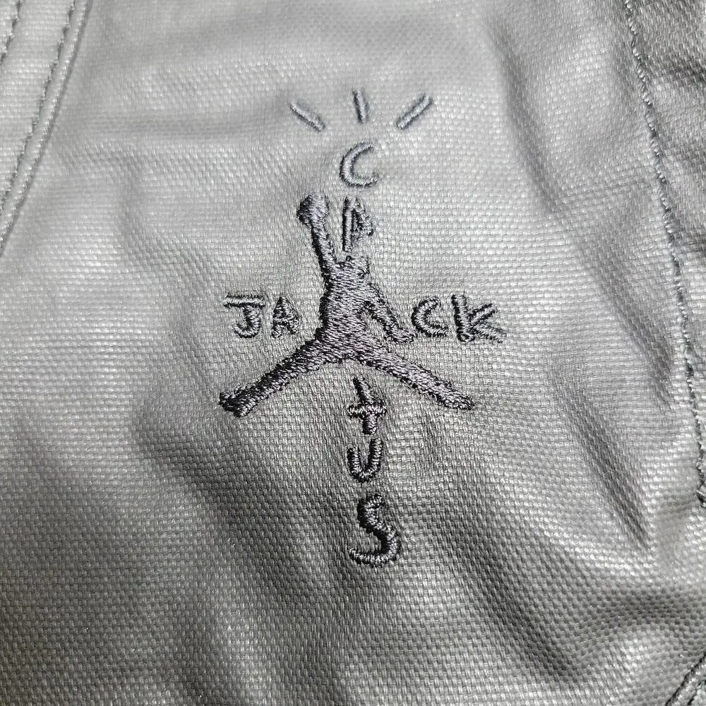 NWT Jordan Nike x Cactus Jack Shorts Men Size 34 Black Coated Waxed Travis Scott